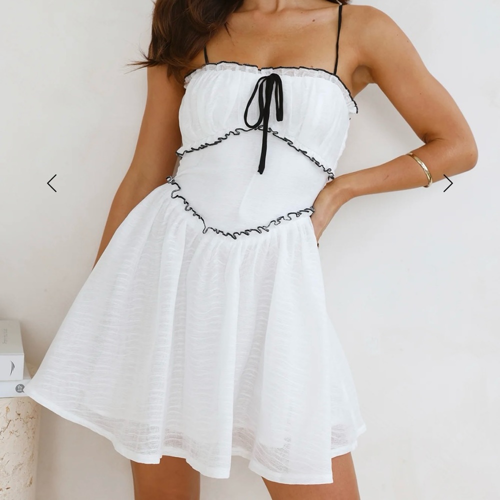 Hello Molly White and Black Mini Dress
